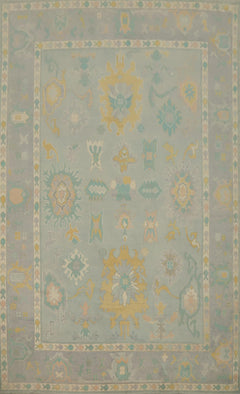 Hand-Knotted Transitional Wool Rug in Multiple Sizes