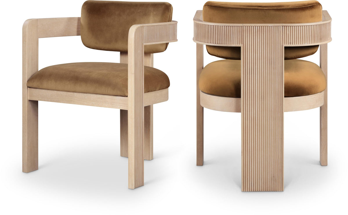 Upholstered Wood-Frame Dining Chairs, Set of Two