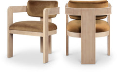Upholstered Wood-Frame Dining Chairs, Set of Two