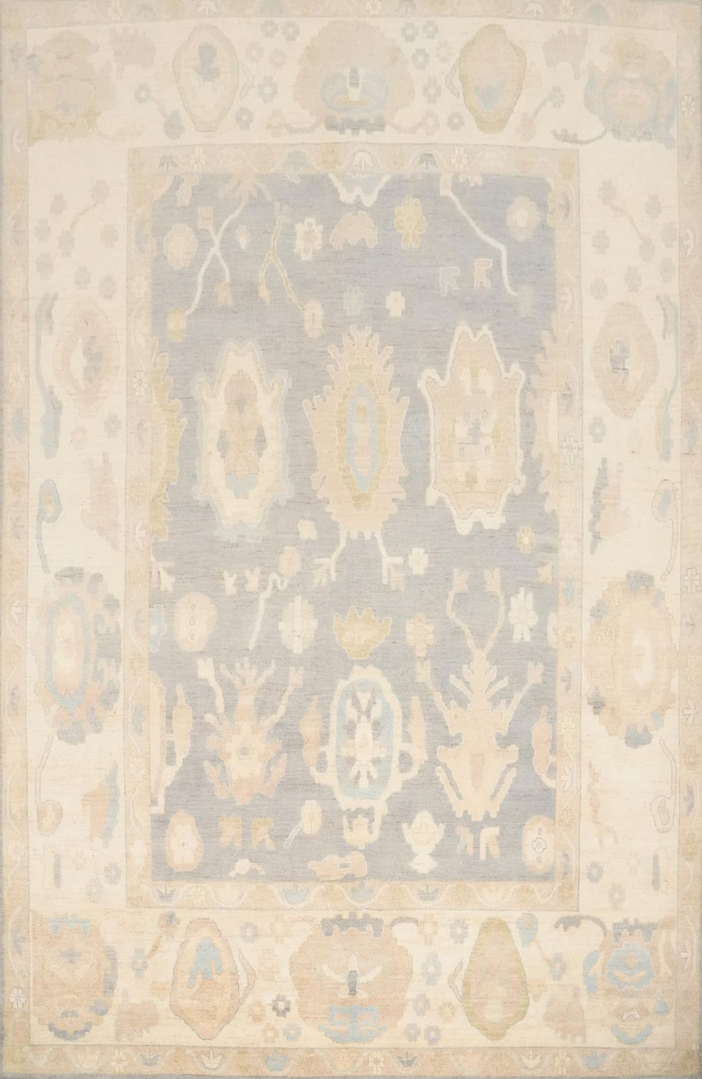 Hand-Knotted Transitional Wool Rug in Multiple Sizes