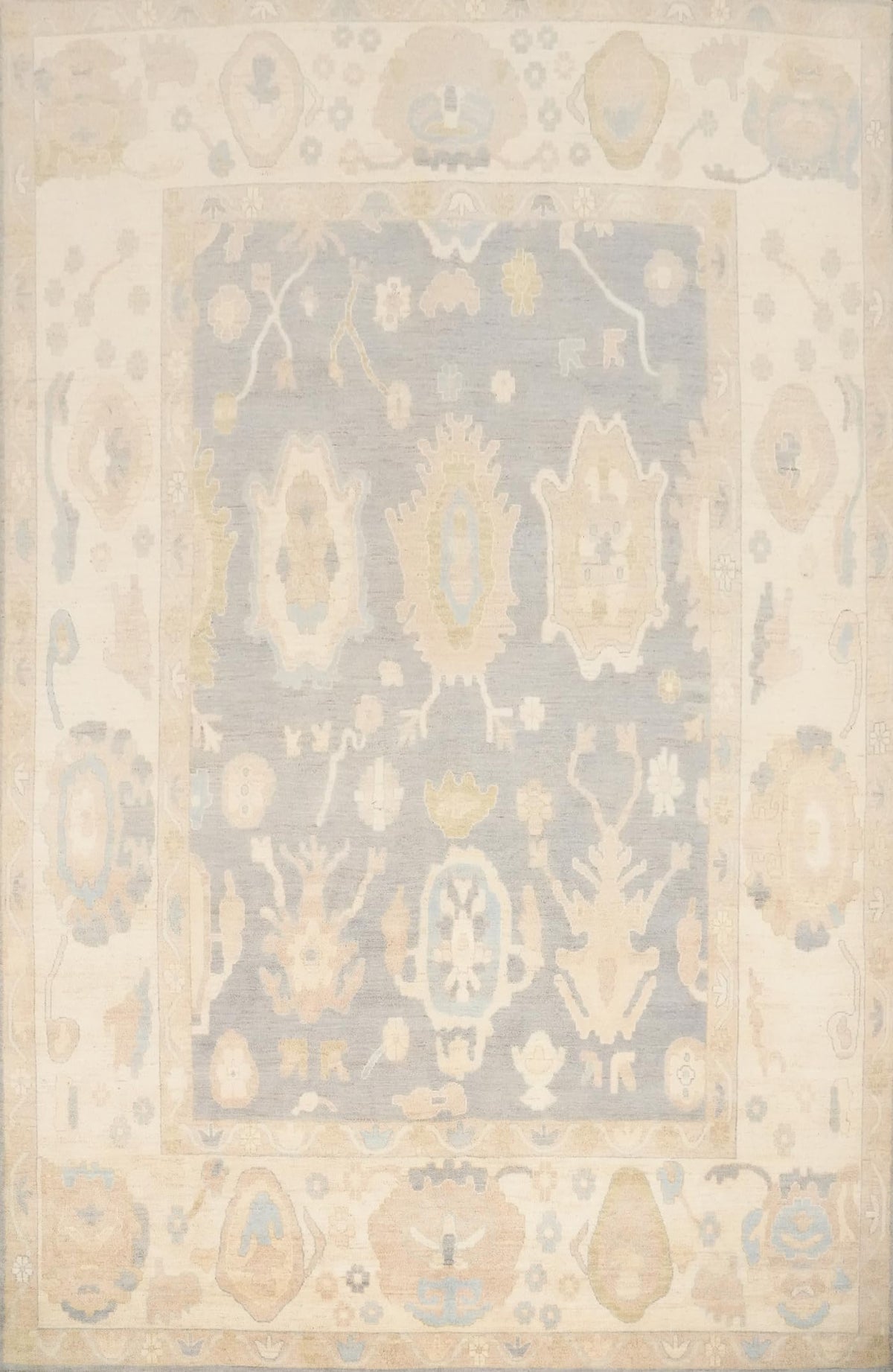 Hand-Knotted Transitional Wool Rug in Multiple Sizes