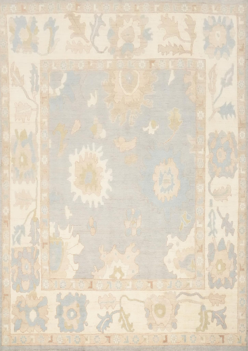 Hand-Knotted Transitional Wool Rug in Multiple Sizes