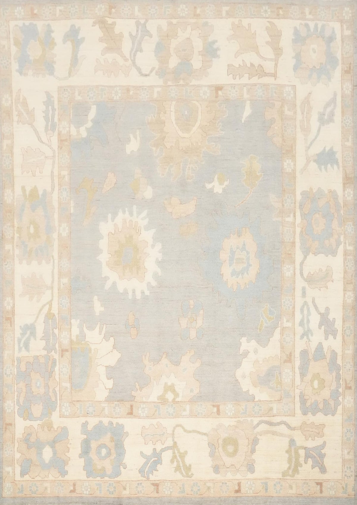Hand-Knotted Transitional Wool Rug in Multiple Sizes