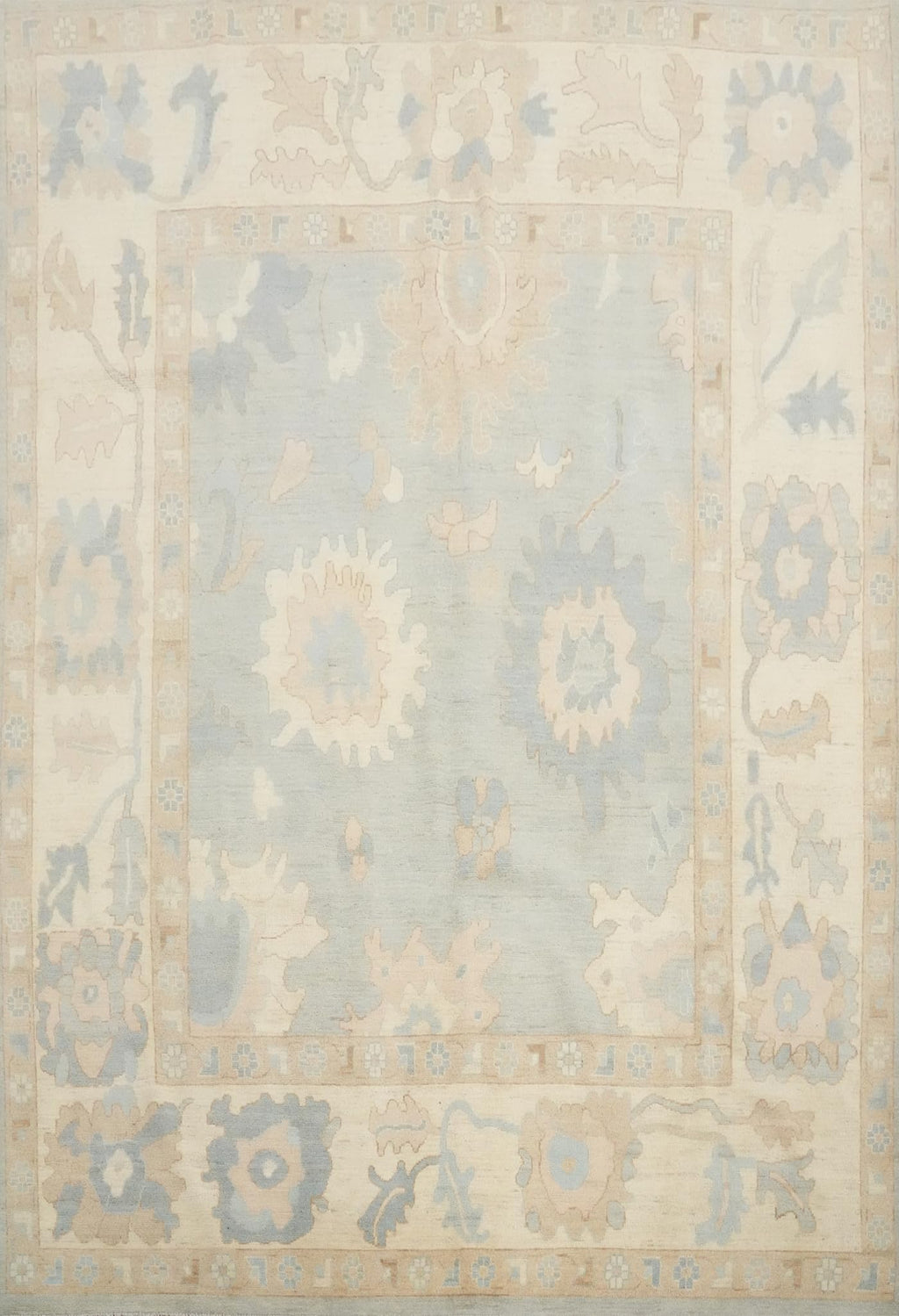 Hand-Knotted Transitional Wool Rug in Multiple Sizes