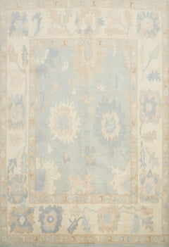 Hand-Knotted Transitional Wool Rug in Multiple Sizes