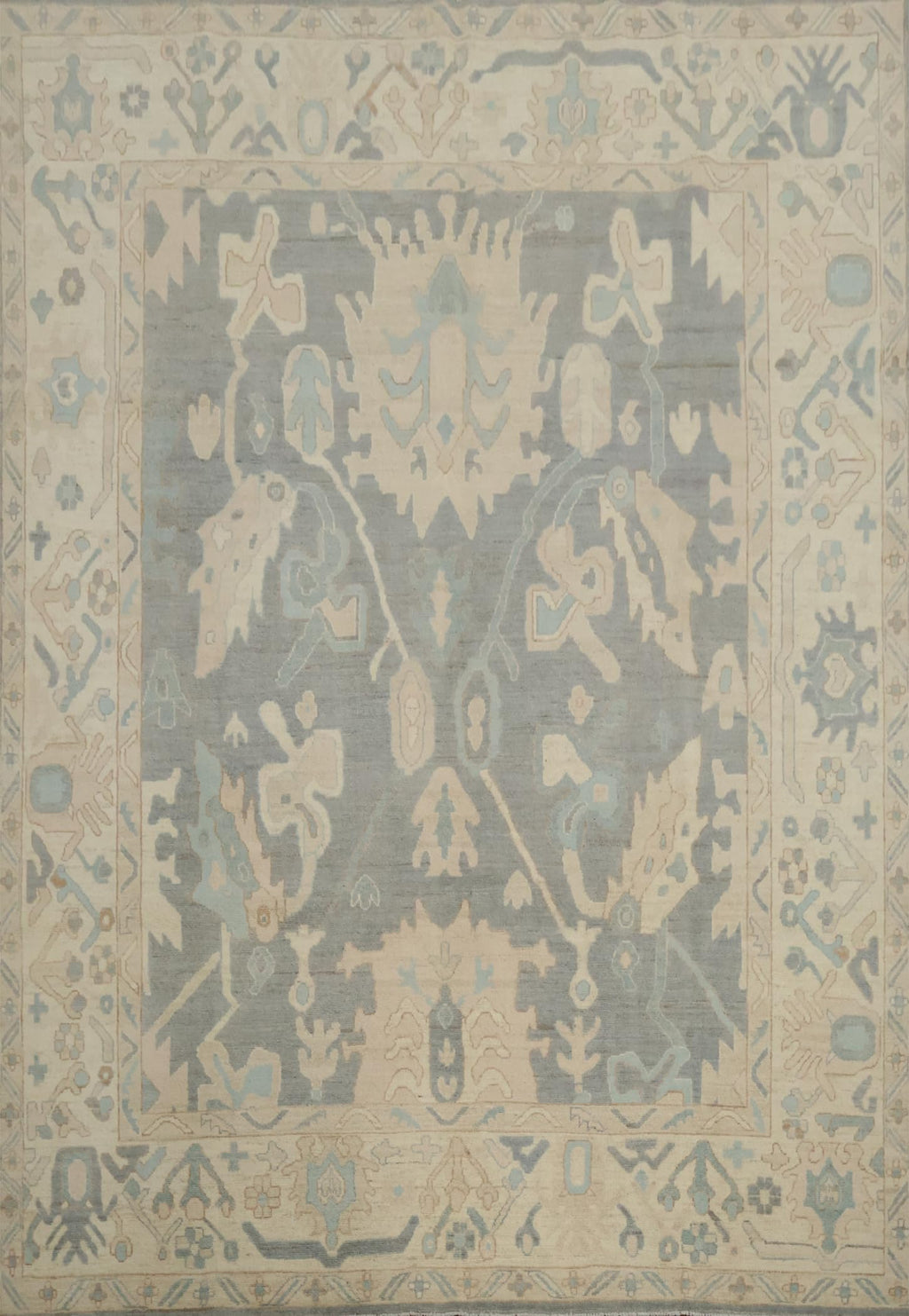 Hand-Knotted Transitional Wool Rug in Multiple Sizes