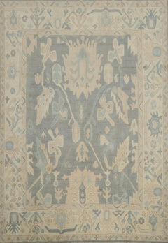 Hand-Knotted Transitional Wool Rug in Multiple Sizes