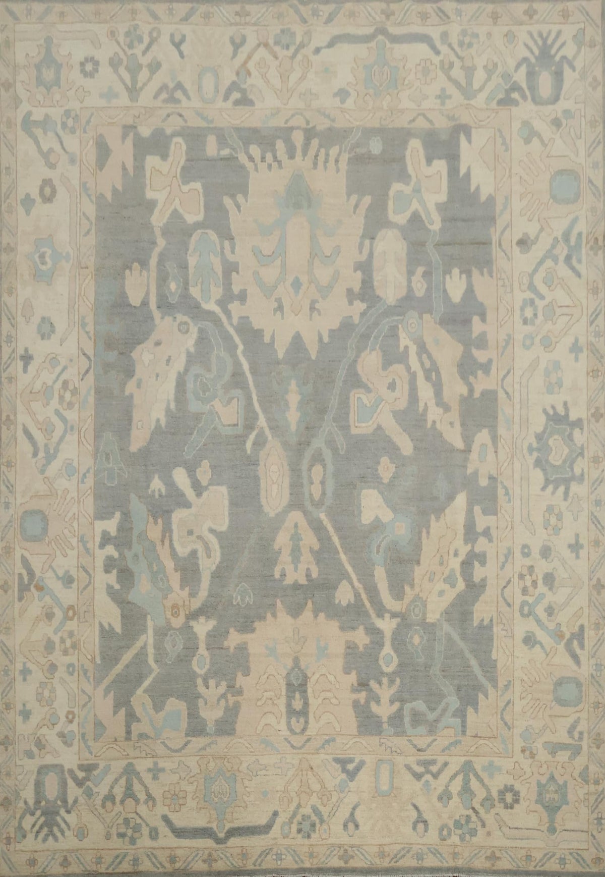 Hand-Knotted Transitional Wool Rug in Multiple Sizes