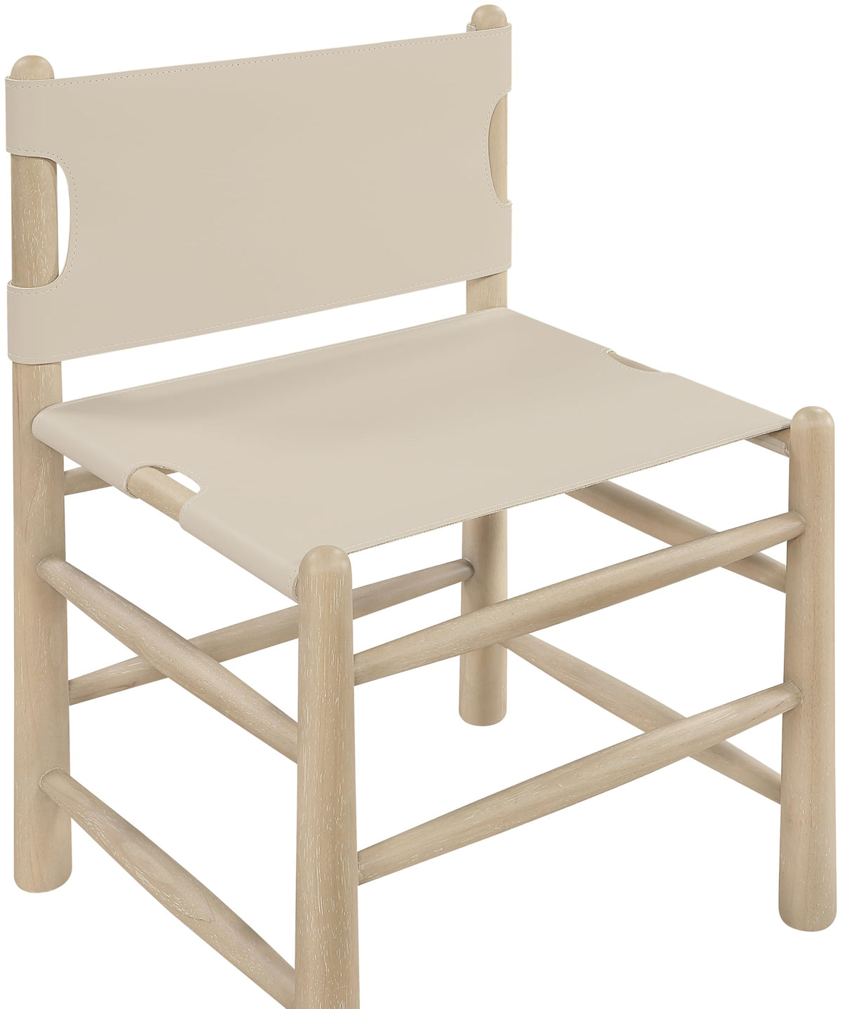 Vegan-Leather Wood Dining Chairs, Set of Two