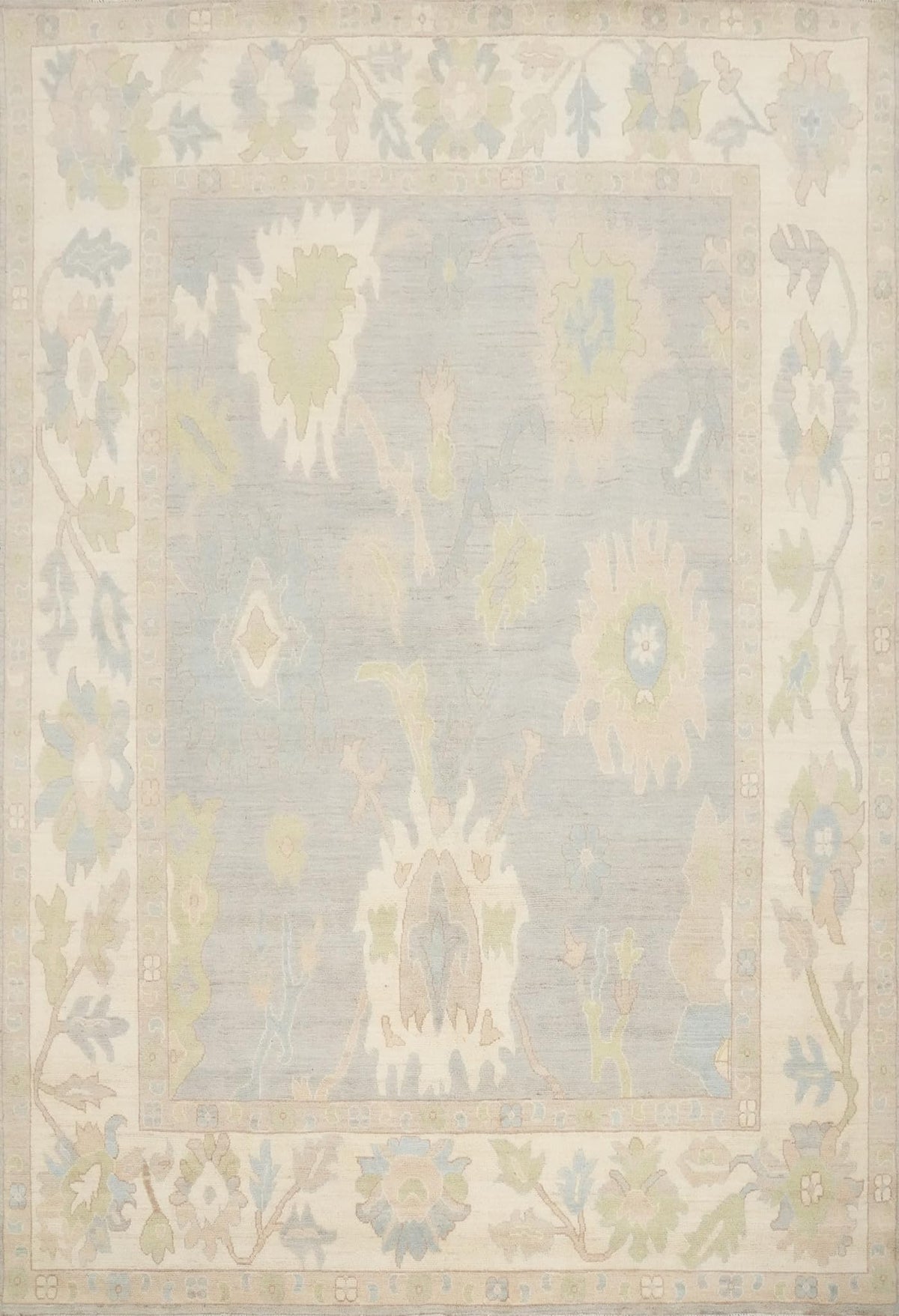 Hand-Knotted Transitional Wool Rug in Multiple Sizes
