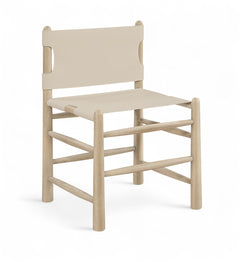 Vegan-Leather Wood Dining Chairs, Set of Two
