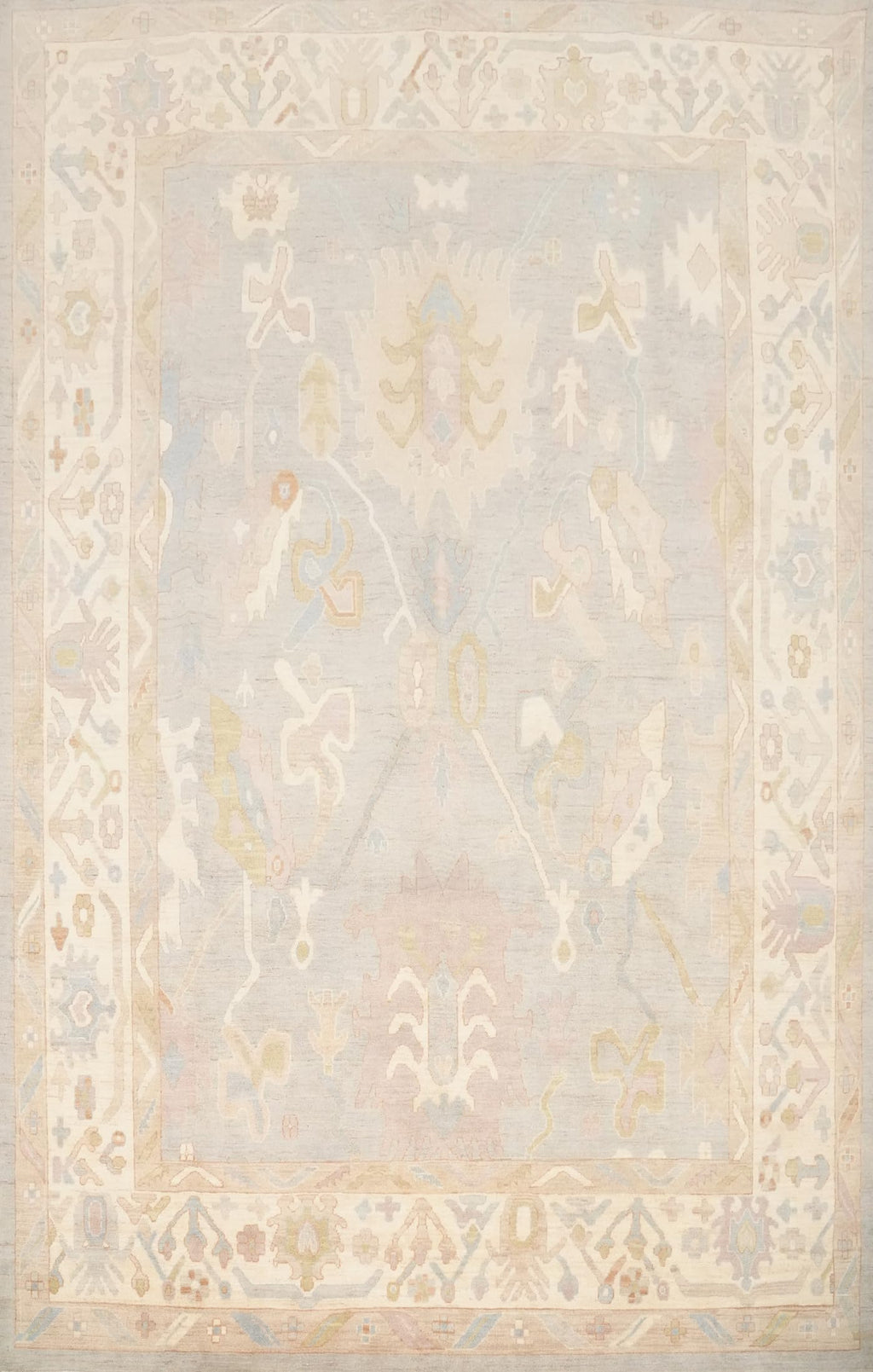 Hand-Knotted Transitional Wool Rug in Multiple Sizes