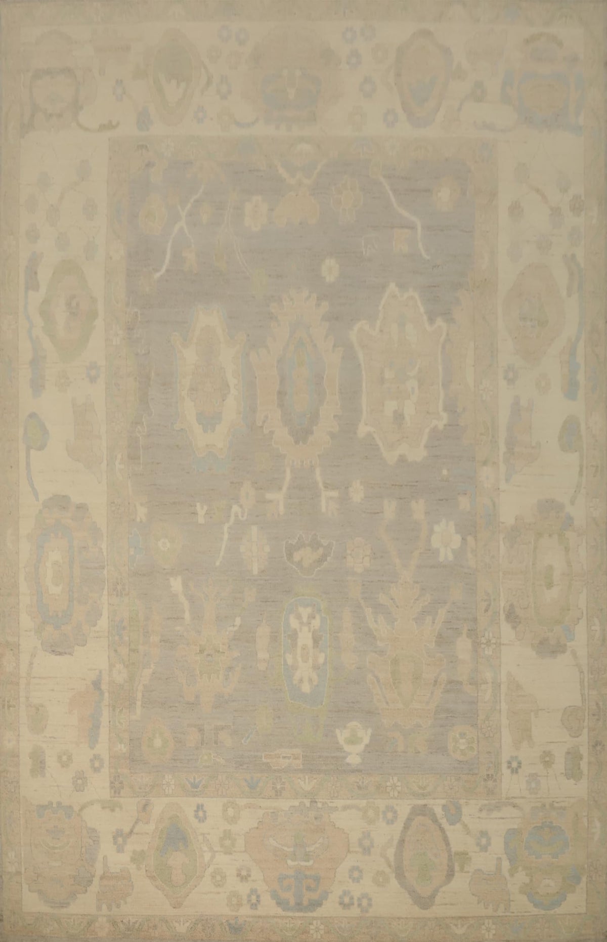 Hand-Knotted Transitional Wool Rug in Multiple Sizes
