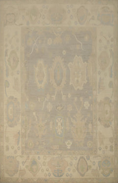 Hand-Knotted Transitional Wool Rug in Multiple Sizes