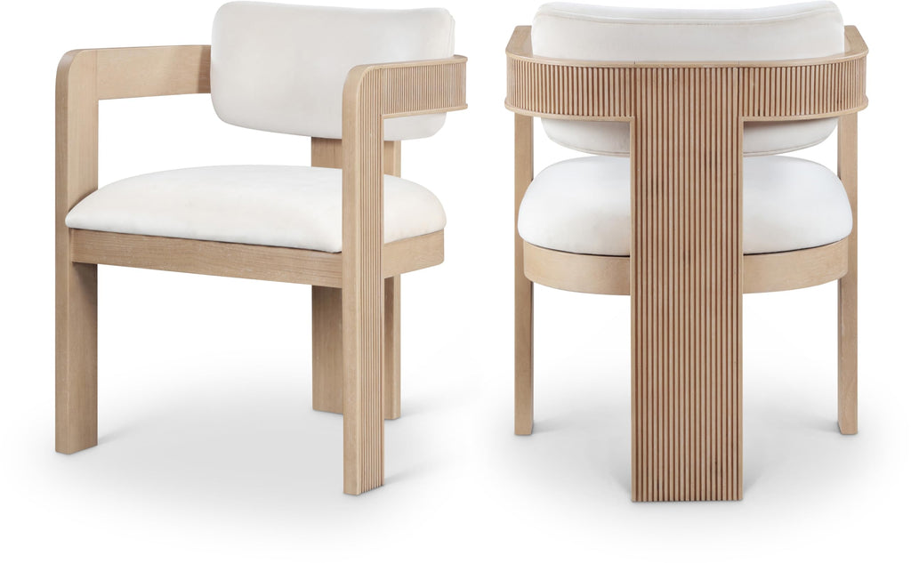 Upholstered Wood-Frame Dining Chairs, Set of Two