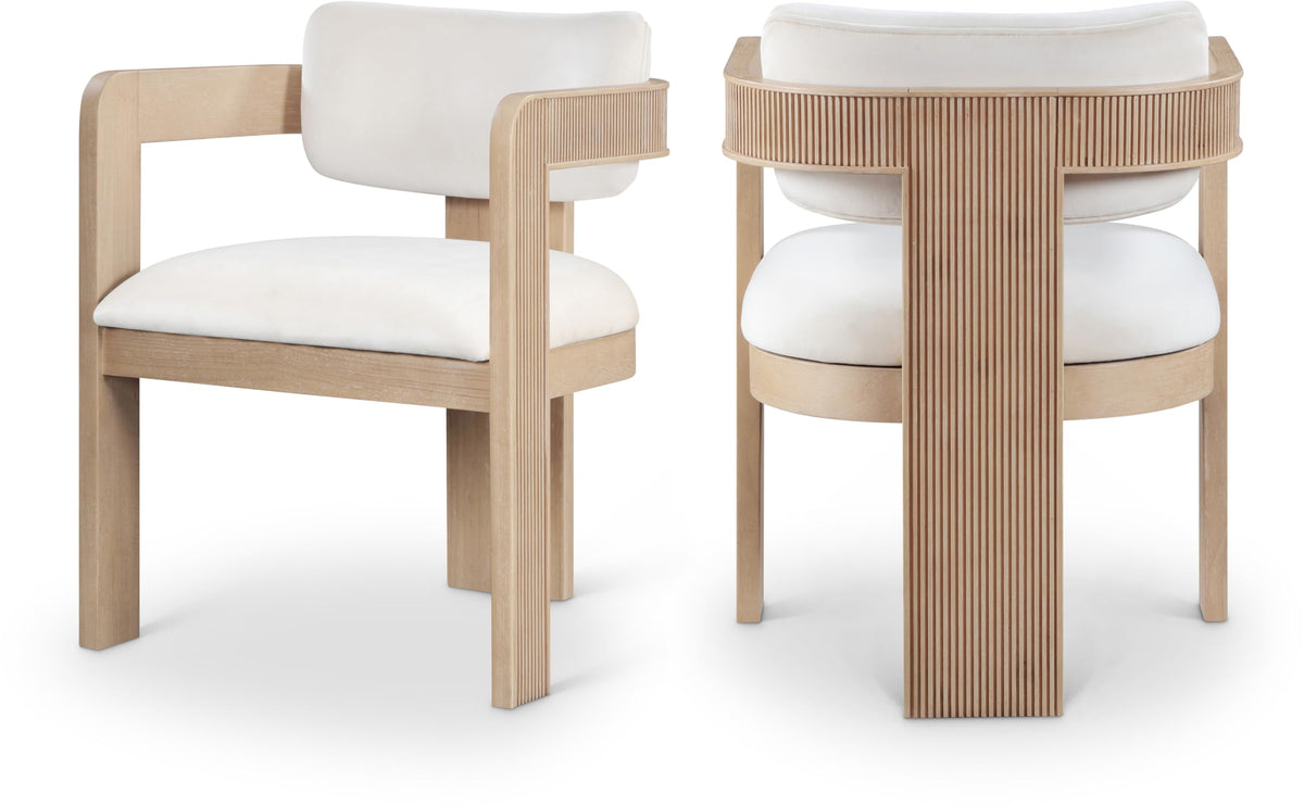 Upholstered Wood-Frame Dining Chairs, Set of Two