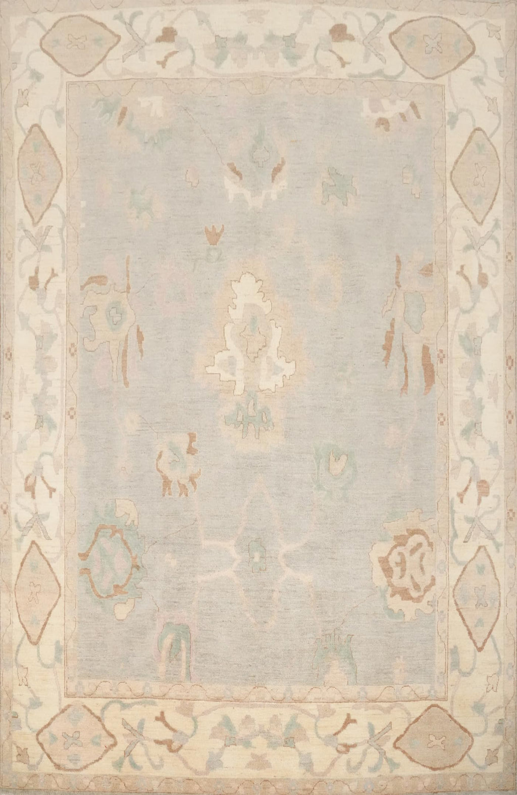 Hand-Knotted Transitional Wool Rug in Multiple Sizes