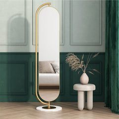 Rotating Full-Length Floor Mirror with Clothes Rail