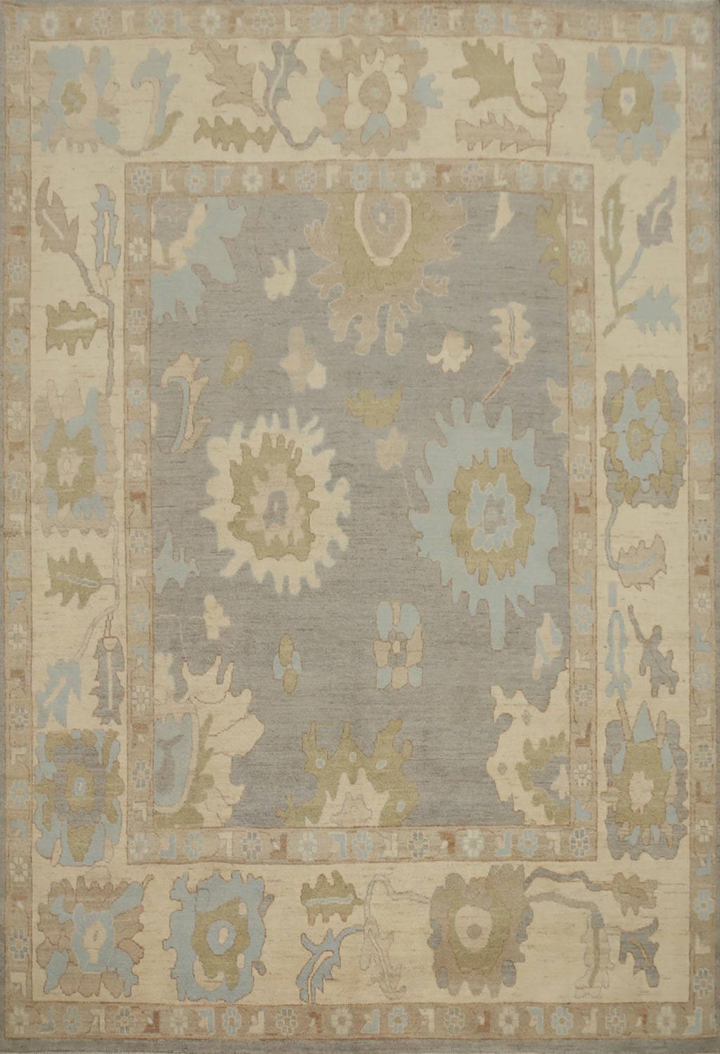 Hand-Knotted Transitional Wool Rug in Multiple Sizes