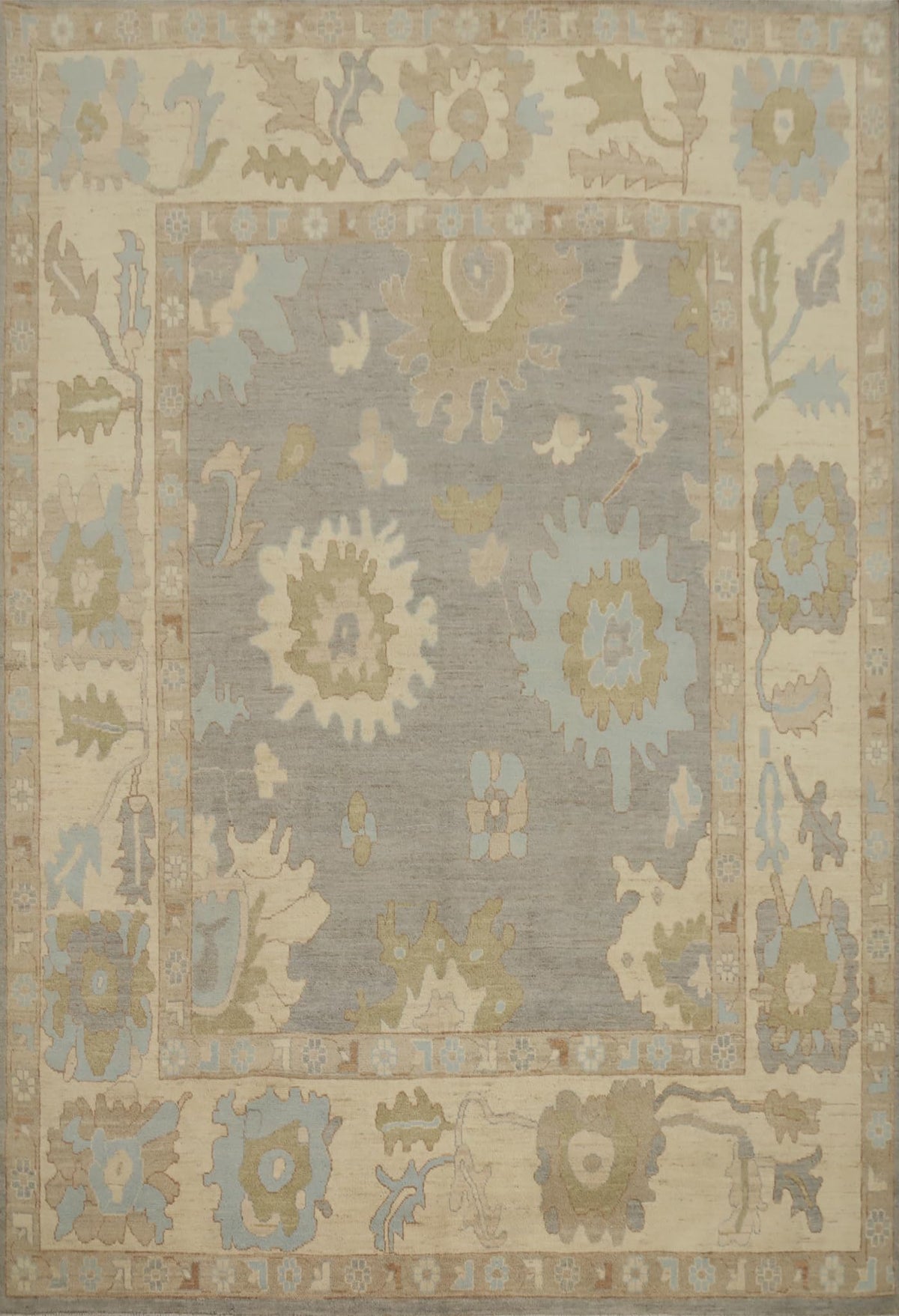 Hand-Knotted Transitional Wool Rug in Multiple Sizes