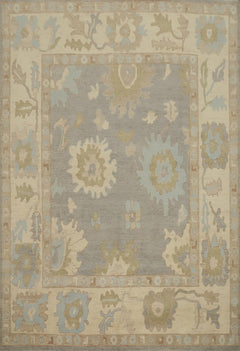 Hand-Knotted Transitional Wool Rug in Multiple Sizes