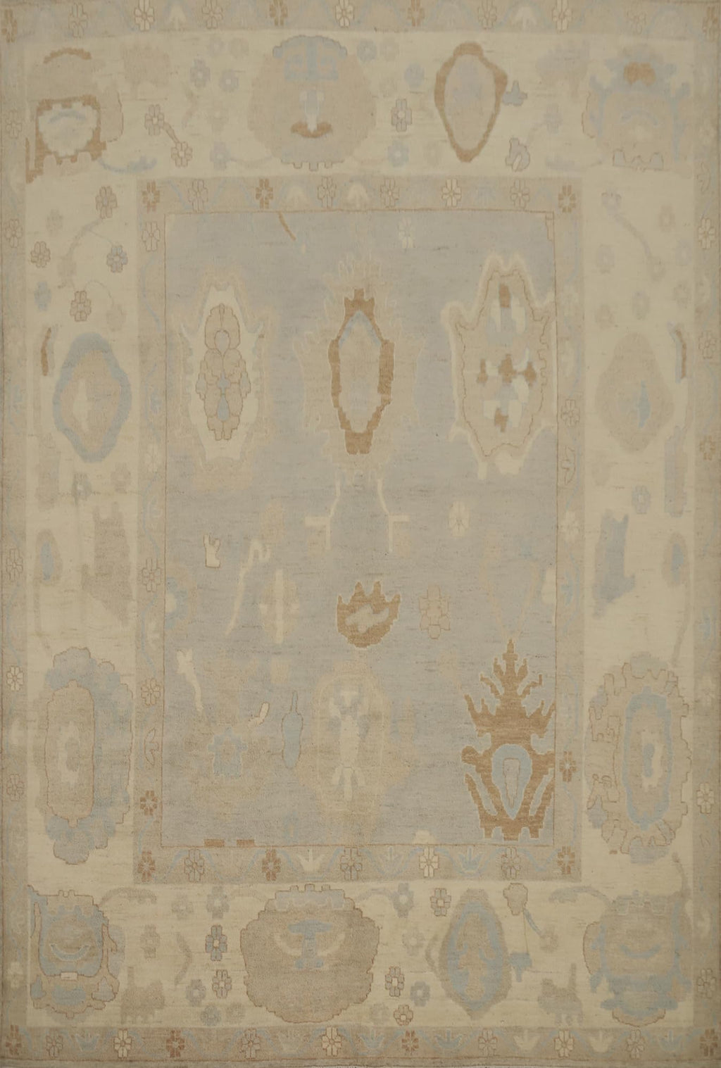 Hand-Knotted Transitional Wool Rug in Multiple Sizes