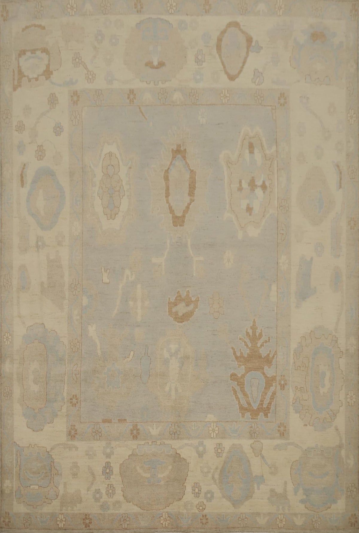 Hand-Knotted Transitional Wool Rug in Multiple Sizes