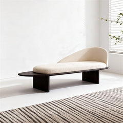 Upholstered Wooden Bedroom Bench with Backrest