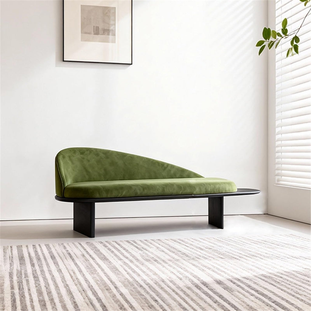 Upholstered Wooden Bedroom Bench with Backrest