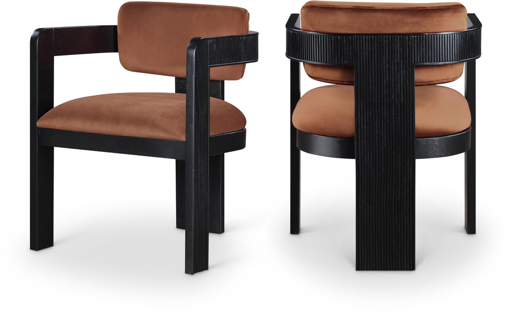 Upholstered Wood-Frame Dining Chairs, Set of Two