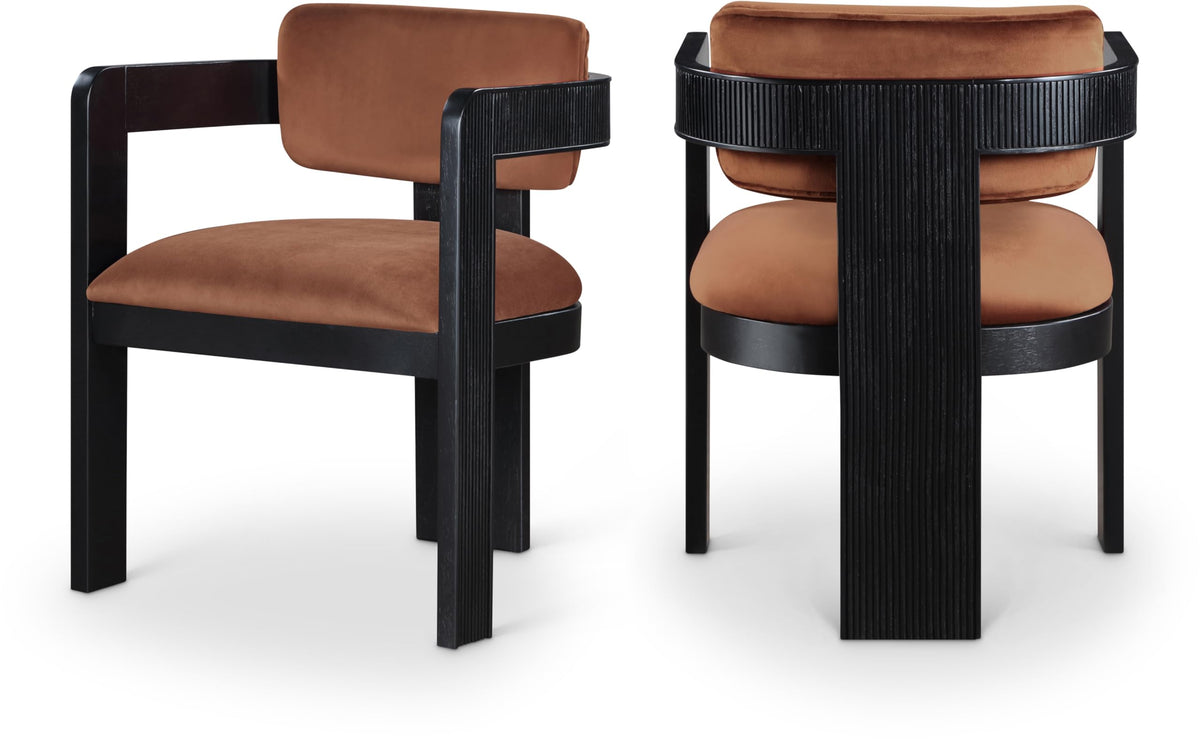 Upholstered Wood-Frame Dining Chairs, Set of Two