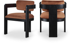 Upholstered Wood-Frame Dining Chairs, Set of Two