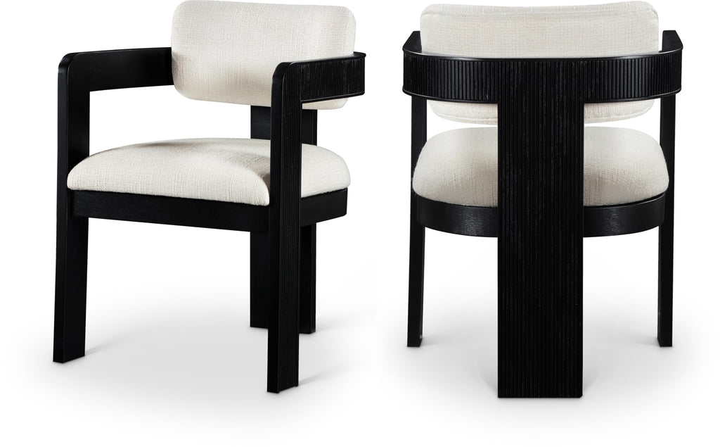 Upholstered Wood-Frame Dining Chairs, Set of Two