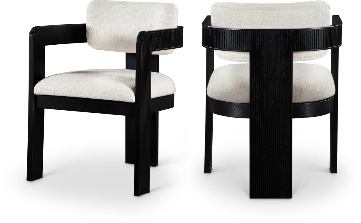 Upholstered Wood-Frame Dining Chairs, Set of Two