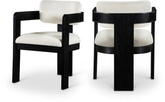 Upholstered Wood-Frame Dining Chairs, Set of Two