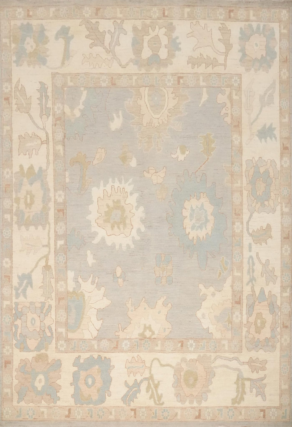Hand-Knotted Transitional Wool Rug in Multiple Sizes