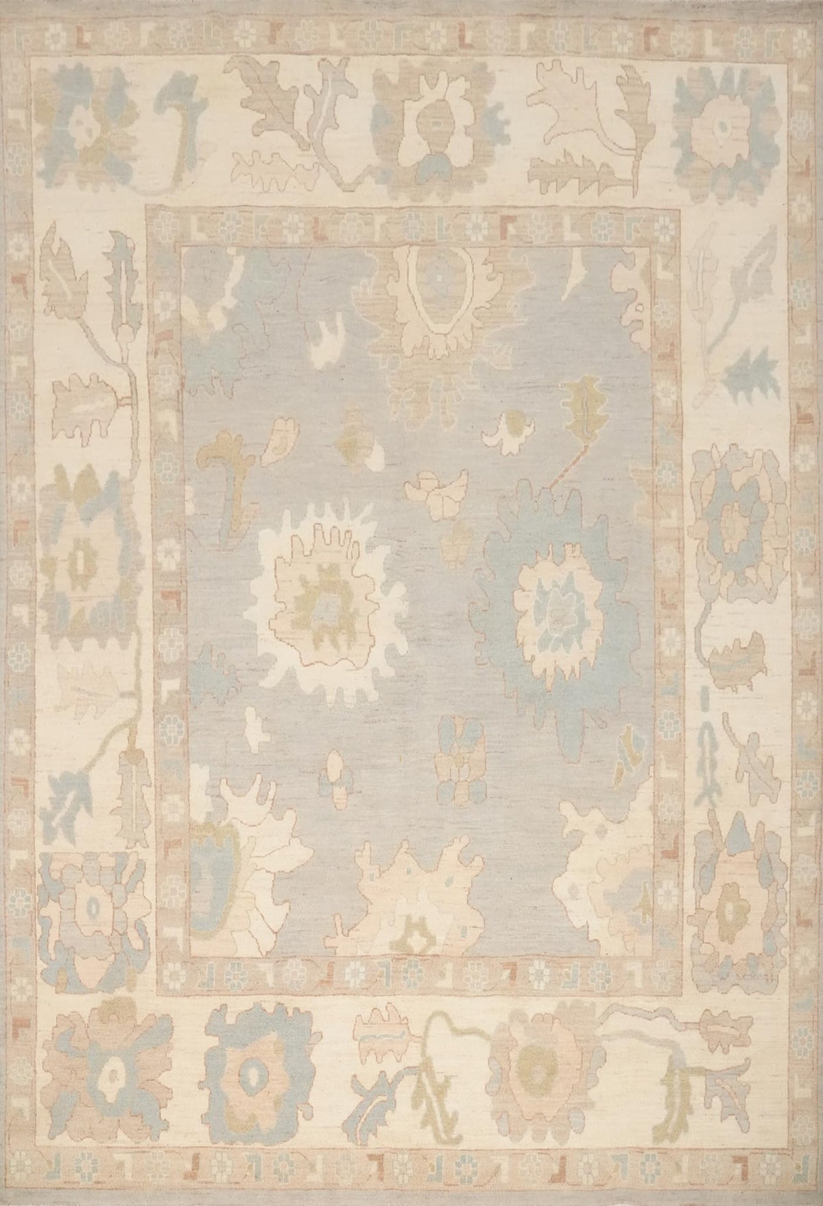 Hand-Knotted Transitional Wool Rug in Multiple Sizes