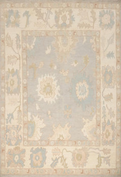Hand-Knotted Transitional Wool Rug in Multiple Sizes