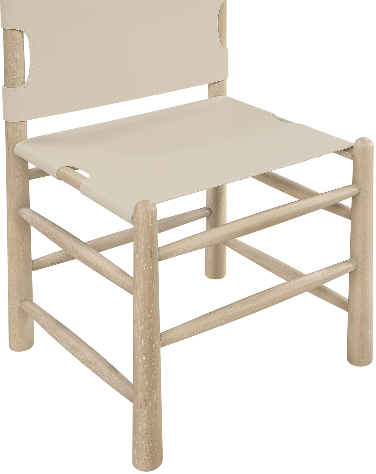 Vegan-Leather Wood Dining Chairs, Set of Two