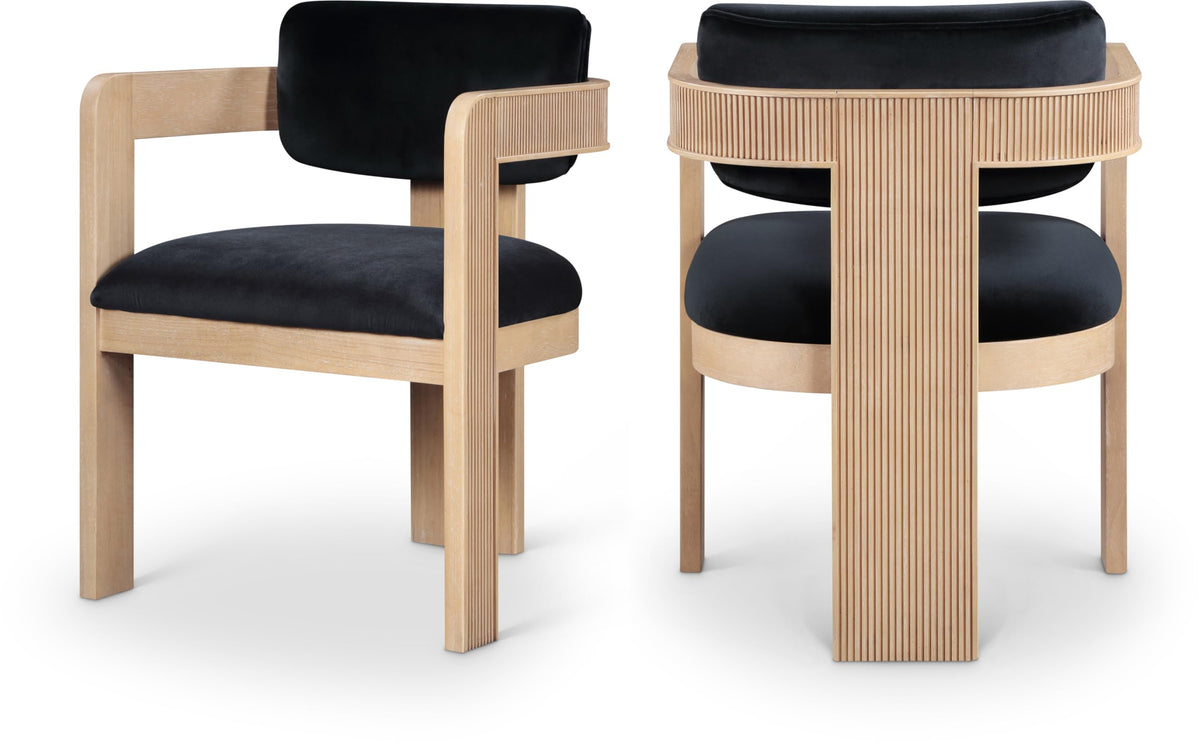 Upholstered Wood-Frame Dining Chairs, Set of Two