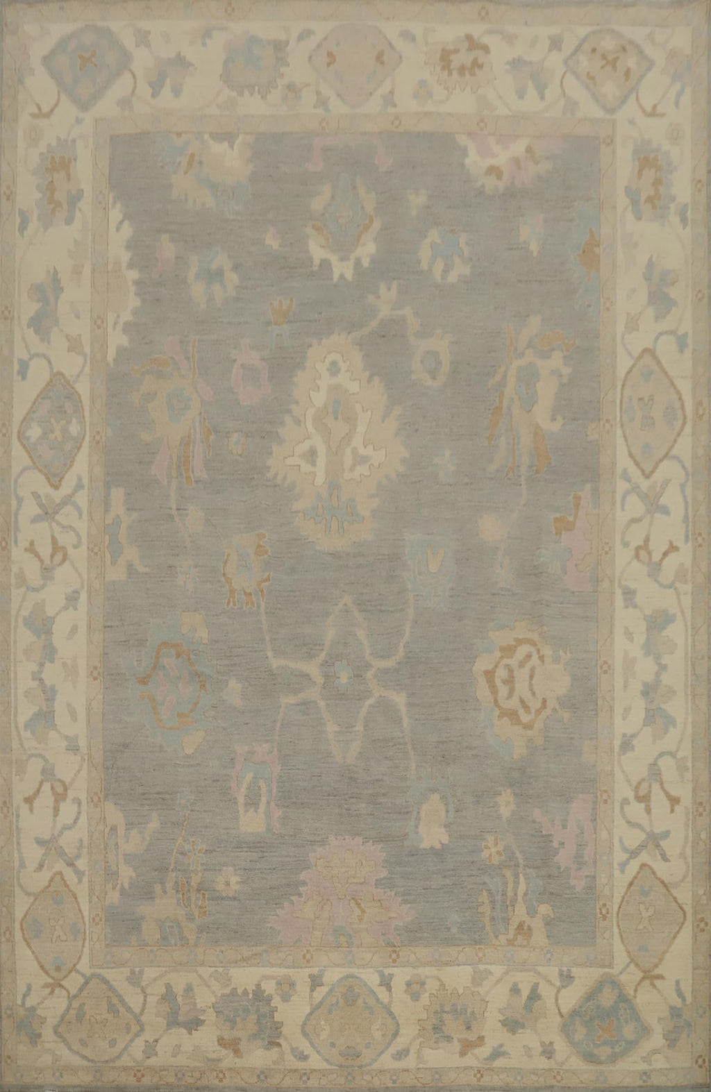 Hand-Knotted Transitional Wool Rug in Multiple Sizes