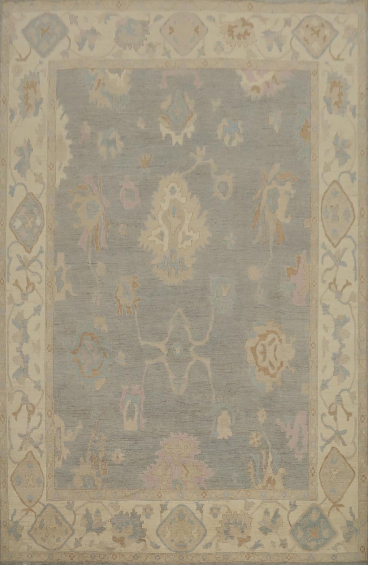 Hand-Knotted Transitional Wool Rug in Multiple Sizes
