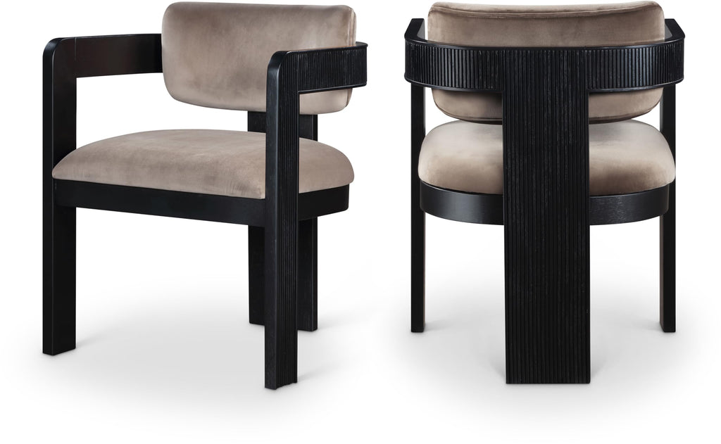 Upholstered Wood-Frame Dining Chairs, Set of Two
