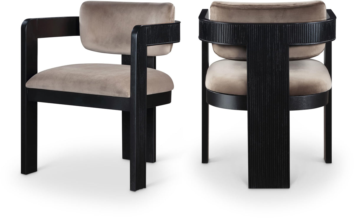 Upholstered Wood-Frame Dining Chairs, Set of Two