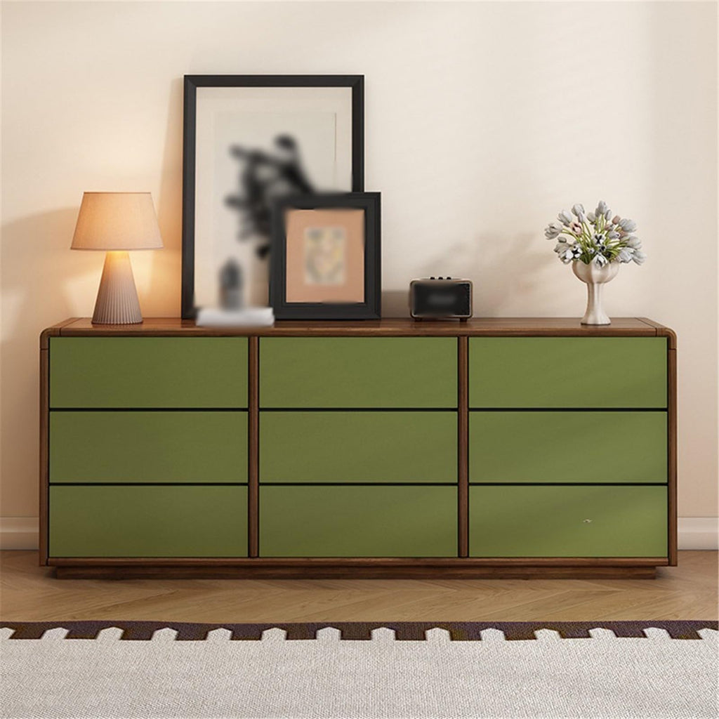 Retro Wooden Nine-Drawer Chest