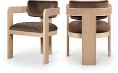 Upholstered Wood-Frame Dining Chairs, Set of Two