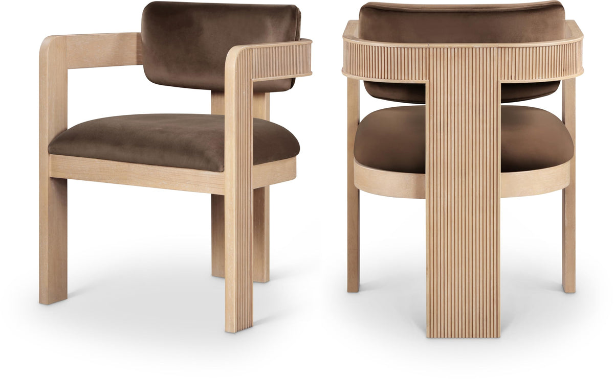 Upholstered Wood-Frame Dining Chairs, Set of Two