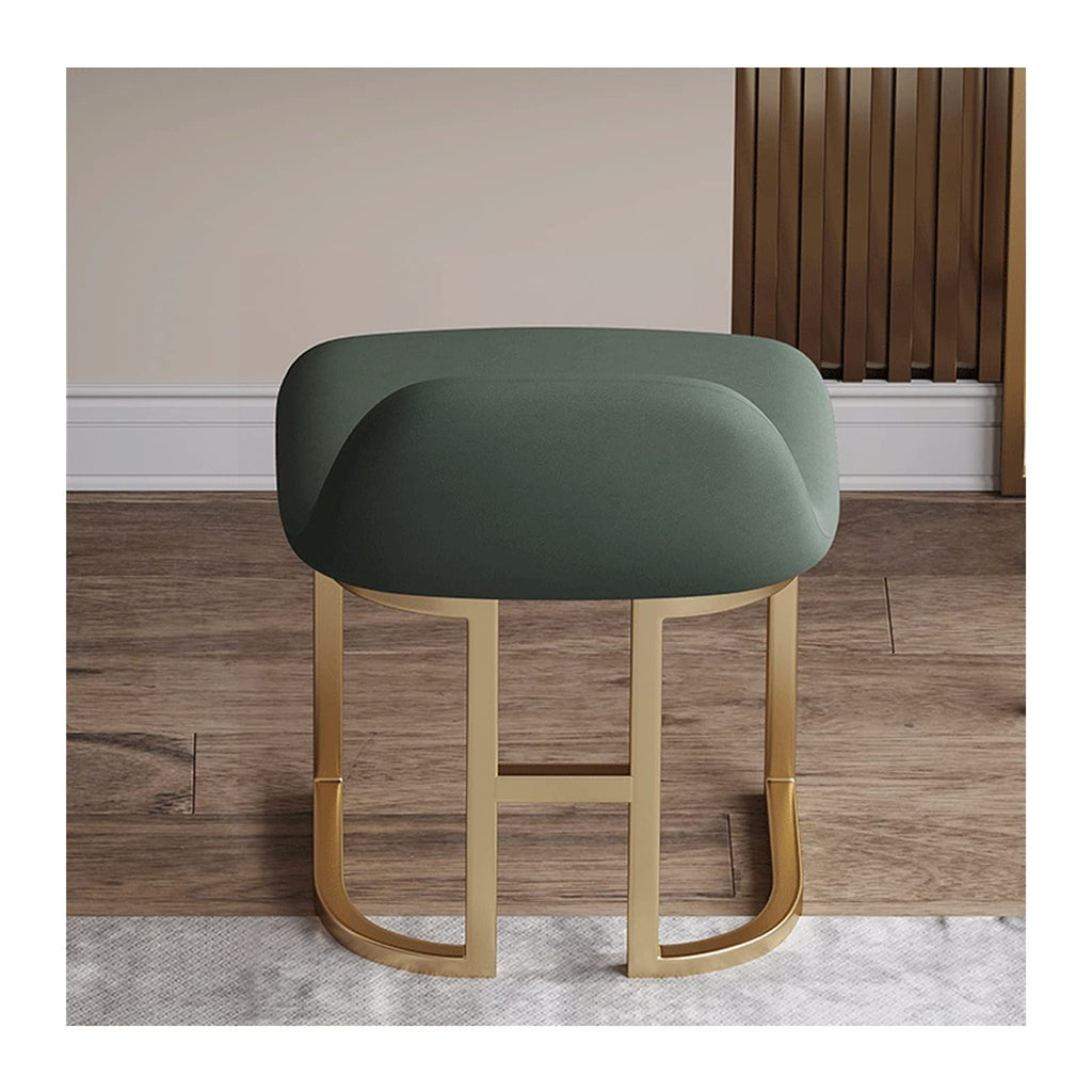 Green and Gold Vanity Set with LED Mirror and Stool