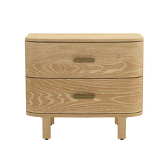 Solid Wood Nightstand with Two Soft-Close Drawers