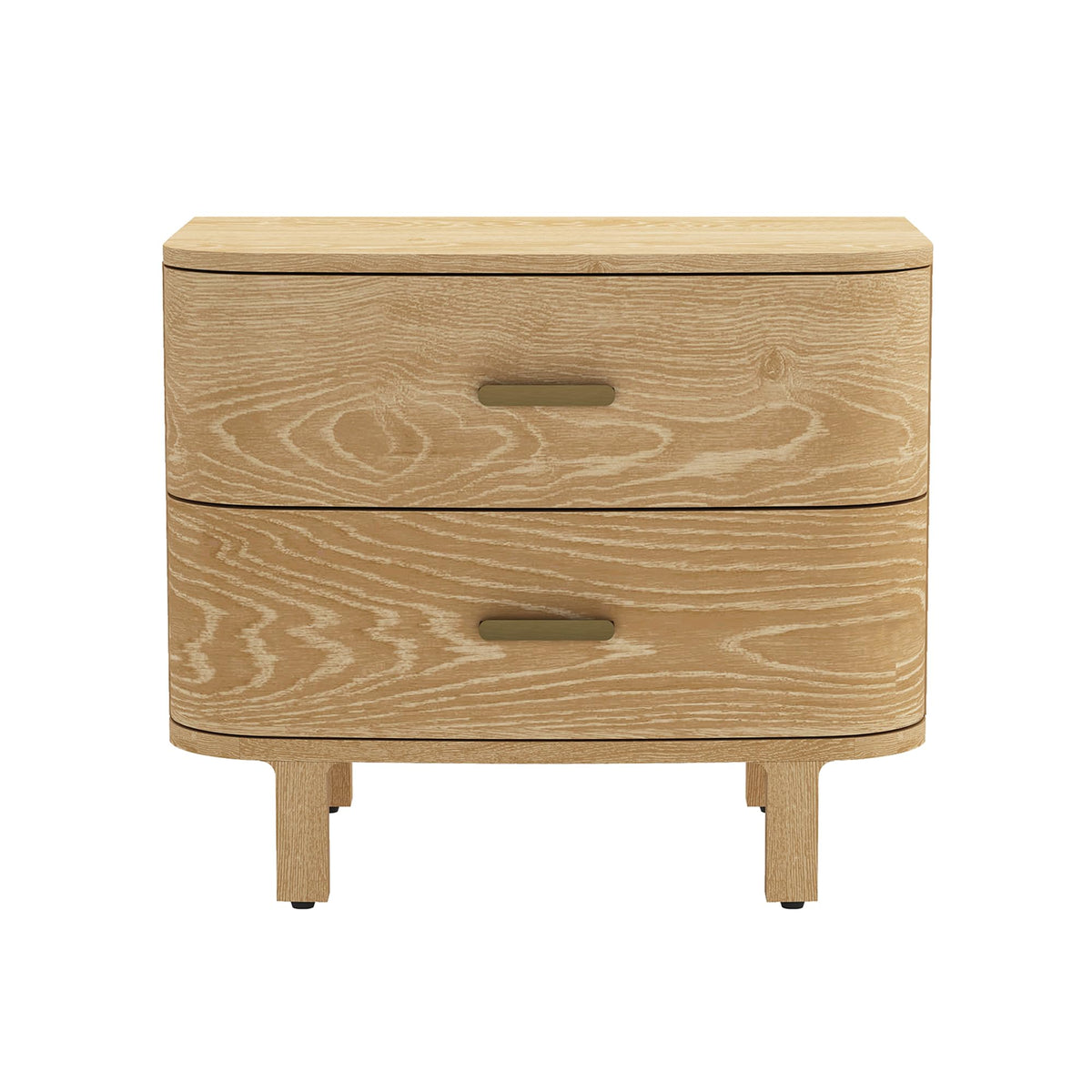 Solid Wood Nightstand with Two Soft-Close Drawers